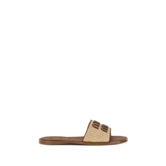 Miu Miu Women Raffia Slippers Sandals
